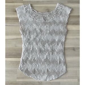 NICOLA Silver Textured Women's Blouse